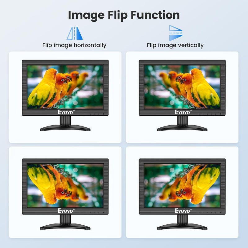 EYOYO 12 Inch Small Monitor with BNC, HDMI VGA AV Inputs, Compact CCTV Security Monitor for Surveillance, Secondary Display for Small Spaces, Wall Mountable, Cables & Remote Included - Image 3